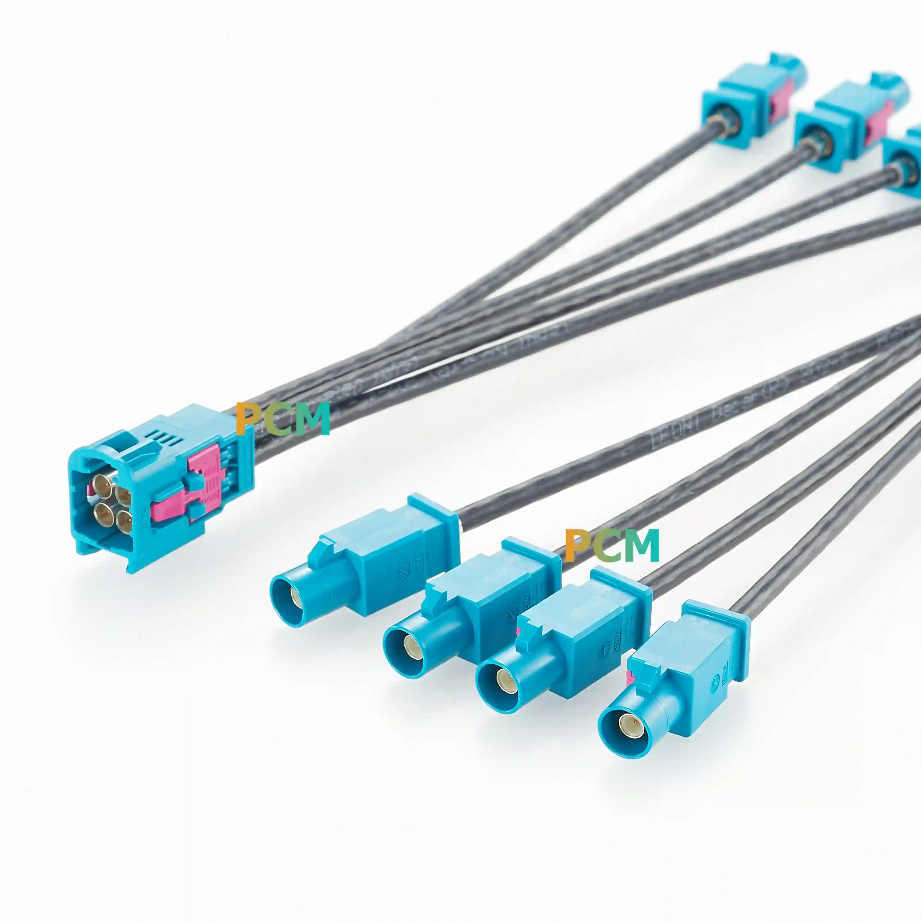 4-Port HFM Mini FAKRA To 4 FAKRA Z Code Breakout Cable Assembly
