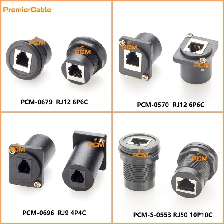 4P4C 6P6C 8P8C 10P10C Feedthrough Panel Mount Connector
