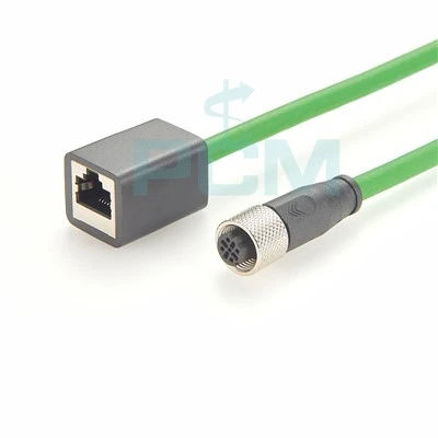 Cavo di prolunga dritto M12 D Code 4 pin femmina a RJ45 Profinet