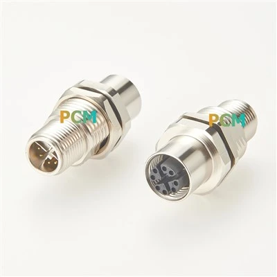 Passante per pannello passante industriale M12 X Code a 8 pin M-F