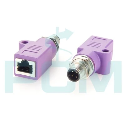Codice M12 D Codice da 4 pin da maschio a RJ45 Connettore dritto femminile