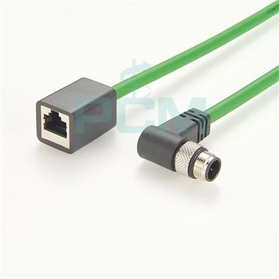 Cavo RJ45 femmina a Profinet M12 D Code connettore ad angolo retto cavo Ethernet industriale ad alta flessibilità